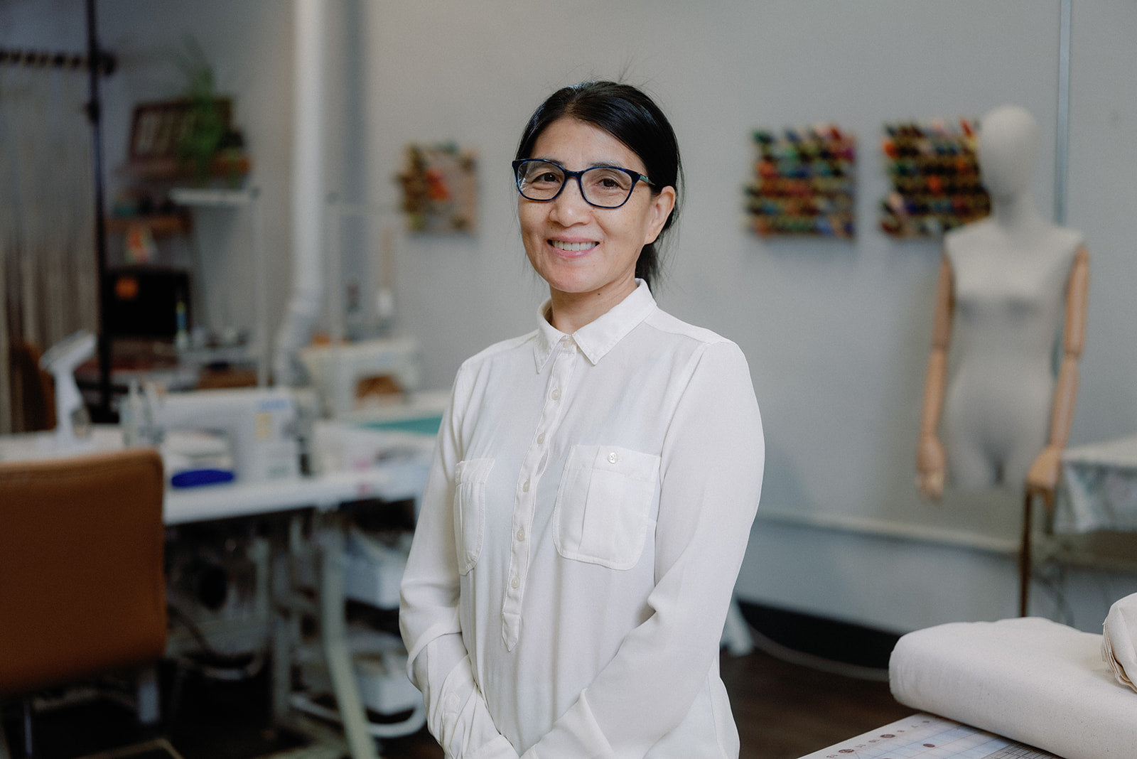 Khuang and her husband left Myanmar in 2010. She was being forced to carry heavy equipment for soldiers and turn over any money she made. She applied for refugee status but her two children were not accepted. She made the difficult decision to come to America in 2015 while her children went back to Myanmar. Her goal is to save money to bring her children and her grandson to America. Khuang says, "I am very glad to be here. I like to learn English. It is my dream to help other women at Renew."