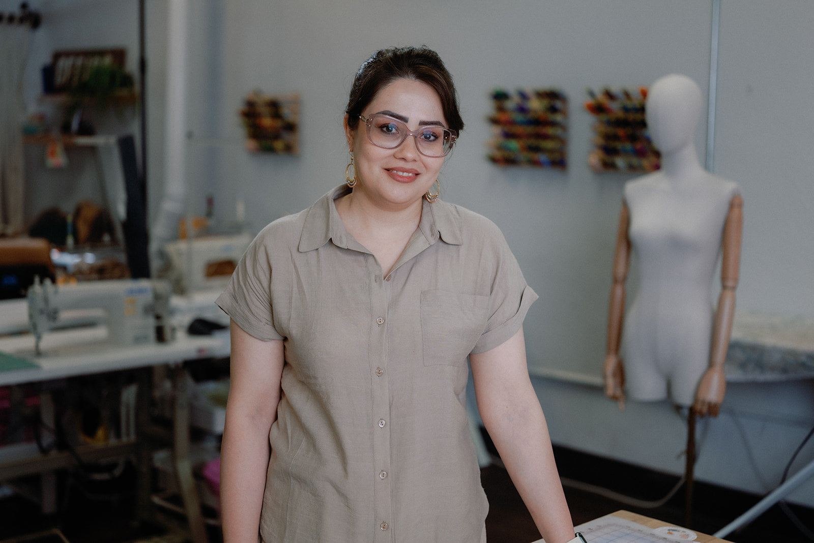 Maryam left Afghanistan in 2024 with her husband and two young children after her husband’s work with USAID put their family at risk. Seeking safety and a future free from fear, they resettled in the U.S. Maryam joined Renew as an apprentice in 2025 and is training to improve her English skills and become a pattern cutter. With quiet determination and a deep love for her family, she is building a new life rooted in stability, creativity, and hope—especially for her children's future.